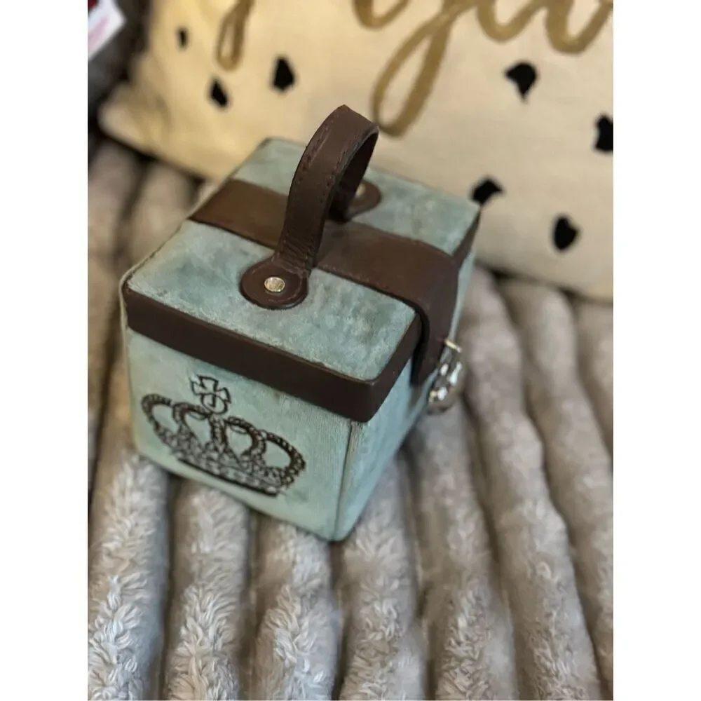 Juicy Couture vintage y2k velour square Jewelry Box bag pouch Case & Storage